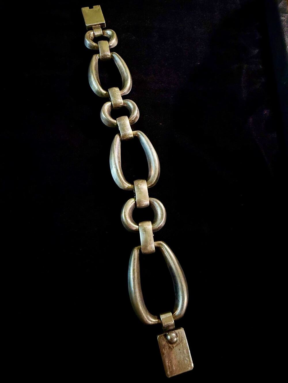 Vintage Taxco Mexico Sterling Silver Chain Link Bracelet, 925, 8 inch